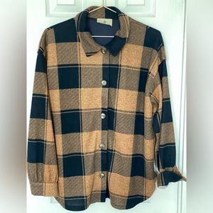 Brown and black flannel